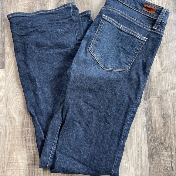 Paige Boot Leg Flare Dark Wash Jeans - Picture 3 of 3